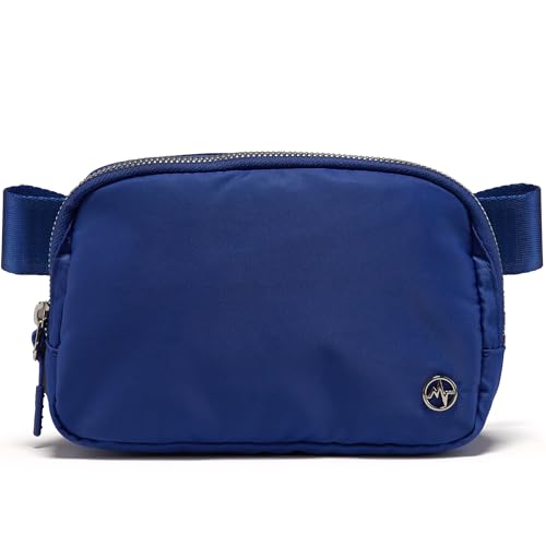 Pander Unisex Belt Bag Fanny Pack for Women with Adjustable Strap, Small Waist Pouch for Workout Running Traveling Hiking - color: Pool Blue