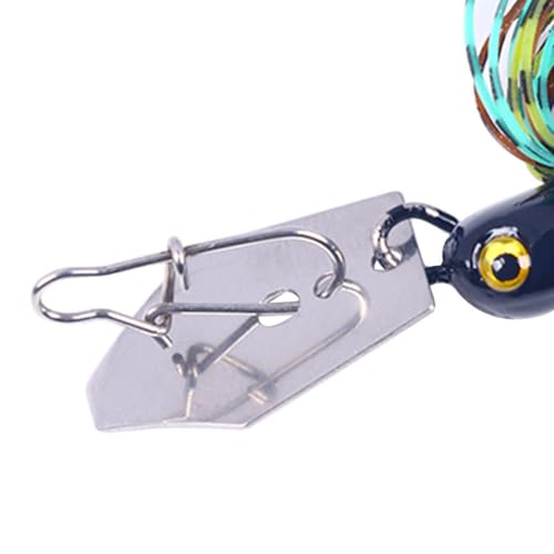 Bass Bladed Fishing Lures Jigs: 5pcs Swim Silicone Skirts Flipping Lures Hook Pitching Bait - color: Multi Color 1