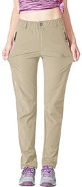 Rdruko Women's Hiking Pants Lightweight Quick Dry Water Resistant Outdoor Travel Fishing Pants with Pockets - color: Light Khaki, size: XX-Large