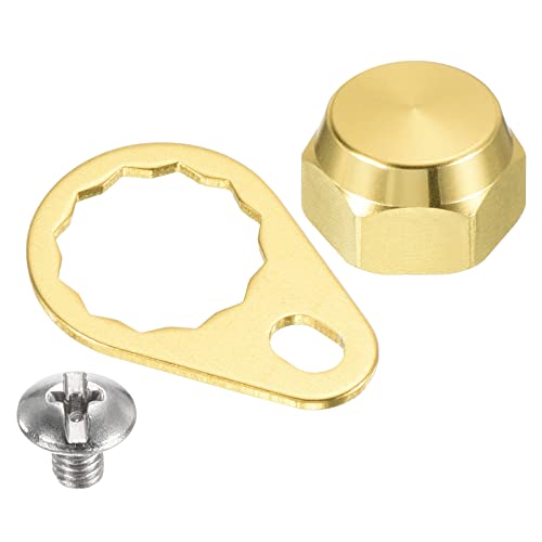 PATIKIL Fishing Reel Screw Nut Locking Plate, Left Handle Locking Caps Screw Nut Replacement for DIY Fishing Accessories - color: Gold, size: M7