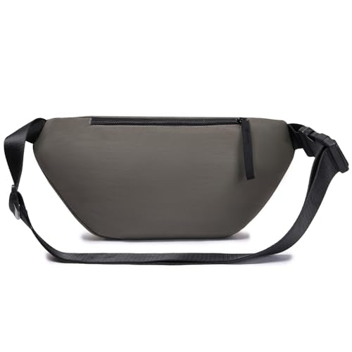 Women Sling Bags Girl Fanny Pack Crossbody Handbag Men Shoulder Bag Unisex Classic Nylon Waist Packs Purse Hiking Chest Bag, Easy Carry Any Phone,Wallet (Gray) - color: Gray
