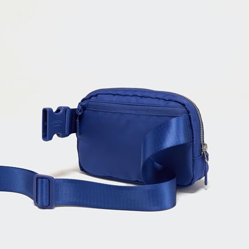 Pander Unisex Belt Bag Fanny Pack for Women with Adjustable Strap, Small Waist Pouch for Workout Running Traveling Hiking - color: Pool Blue