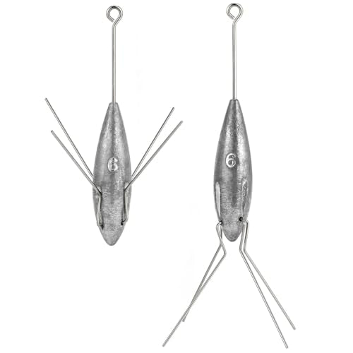 Dr.Fish 5 Pack Sputnik Sinker Spider Sinker 2oz-10oz Surf Fishing Lead Weight Pyramid Saltwater Beach Casting Sea Fishing - size: 4oz-5 Pack
