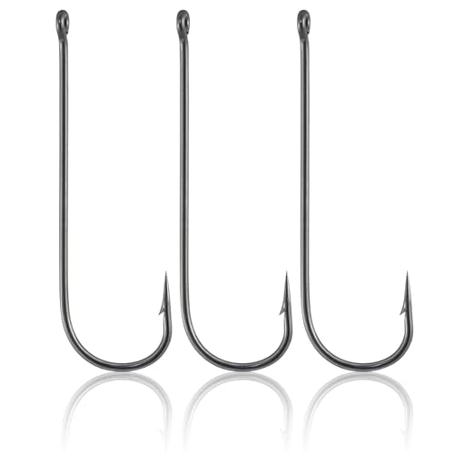 Dr.Fish 100 Pack Aberdeen Fishing Hooks Freshwater, Straight Shank Light Wire Worm Hooks for Bass/Crappie/Bream/Bluegill/Panfish - size: #12-100 Pack