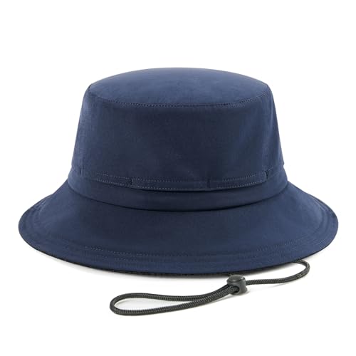 FEINION Men Women Breathable Sun Cap Portable Outdoor Bucket Hat - color: Navy