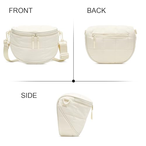 KKXIU Crossbody Sling Bag for Women Trendy Fanny Pack Vegan Leather Chest Bag | Trendy - color: 3-beige