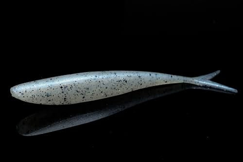 Lunker City Fishing 4.5" Freaky Fish Split Tail Soft Plastic Minnow Bass Lure Stick Bait Shad Jerkbait, 8 Per Bag, Made in The USA - color: 102 Blue Glimmer
