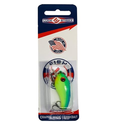 Luck E Strike Crappie Magic Crankbait (2 Inch Crappie Lure) Made in The USA - color: Blue Chartreuse
