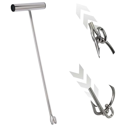 Stainless Steel Fishing Hook Remover，Dehooker Tool,Push/Pull Hook Remover，Anti-Lost Saltwater Dehooker Tool Shark Hook Remover - size: 17"