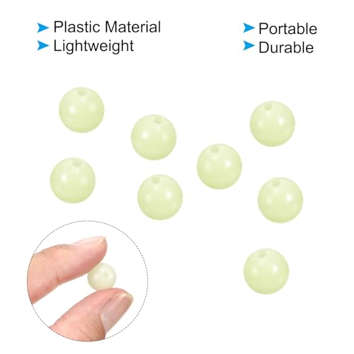 PATIKIL Glow Fishing Beads Plastic Round Rubber Luminous Fishing Bait Eggs Rig Bead Tackle Lures Accessories with Box - color: White, size: 12mm