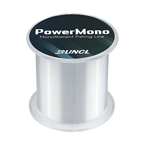 RUNCL PowerMono Fishing Line, Ice Monofilament Fishing Line 300/500/1000Yds - Ultimate Strength, Shock Absorber, Suspend in Water, Knot Friendly 3-35LB, Low & High-Vis Available, Gift Decoration - color: Clear, size: 6LB（1000Yards）