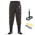 Calamus WaveWalker Waist Waders for Men, 100% Waterproof RipShield Fabric, Slip-Resistant Boots, Moisture-Wicking Insoles - color: Brown, size: 8