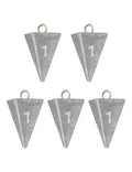 BLUEWING Pyramid Sinkers Lead Fishing Weights 1oz,2oz,3oz,5oz,8oz,10oz,12oz,16oz,32oz for Saltwater - style: #01 1oz, 14 Pack