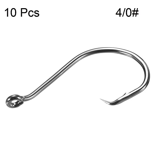 PATIKIL Fishing Circle Hooks, Carbon Steel Offset Hook with Barbs for Freshwater Saltwater - size: 36mm/1.42"