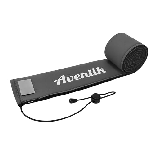 Aventik Lightproof Neoprene Rod Sleeve – Protective Fishing Rod Sock Cover with Hanging Loop & Adjustable Lanyard for Casting, Spinning & Trolling Rods - color: Grey, size: Length: 60''/1.52m
