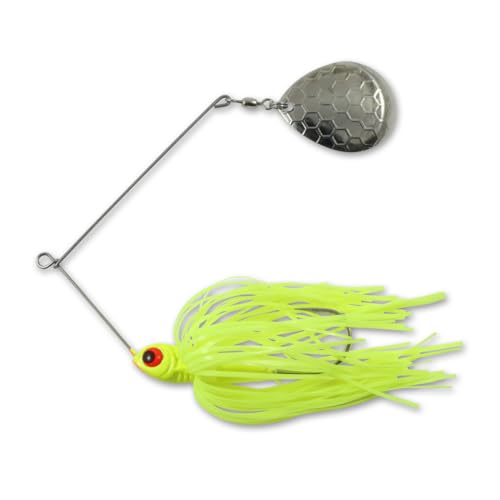 Northland Fishing Tackle Reed Runner Single Spin - Premium Spinner Baits for Freshwater - Assorted Lures for Bass, Pike, and Musky in 15 Colors & 3 Sizes - color: Canary, size: 3/8 Oz