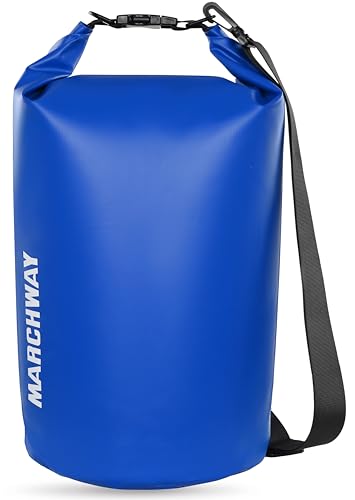 MARCHWAY Floating Waterproof Dry Bag Backpack 5L/10L/20L/30L/40L, Roll Top Sack Keeps Gear Dry for Kayaking, Rafting, Boating, Swimming, Camping, Hiking, Beach, Fishing - color: Dark Blue, size: 10L
