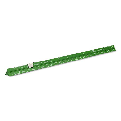 Alumicolor Aluminum Architect Pocket Scale With Clip, 6IN, Green - color: Green, size: 6 Inch, style: Architecht With Clip