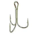 50pcs Fishing Hook Silvery Tuba Treble Hooks High Carbon Treble Hooks Super Sharp Solid Size 1/0 2/0 3/0 4/0 5/0 Triple Barbed Steel Fish Hook - size: 5/0-50pcs