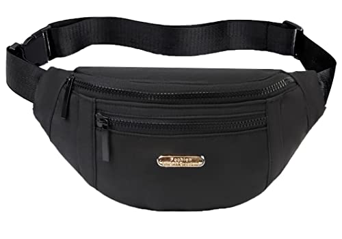 Fanny Packs for Men Women, Fashion Waterproof Waist Packs for Travel Walking Running Cycling Black - color: fashion black