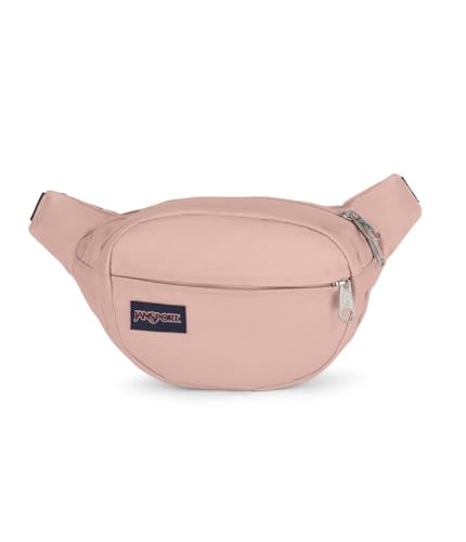 JanSport Fifth Avenue Fanny Pack Crossbody Bags for Women, Men - Stylish, Durable Waist Bag with Adjustable Belt, Main Zippered Pocket, Quick Stash Pocket - Travel Essentials - Black - color: Misty Rose