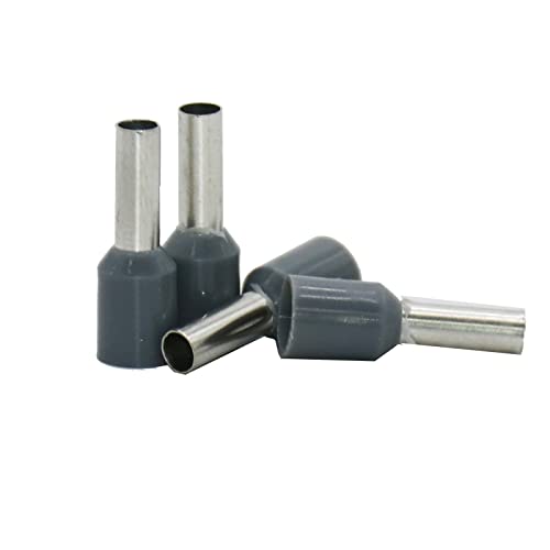Fidioto Grey 1000pcs AWG12 Wire Ferrules Terminals Kit, Terminal Connector Wire Insulated Cord Pin Ends Terminals for Electric, Industrial, Chemical Industry, Power Control System, etc. - color: Grey, size: 12AWG