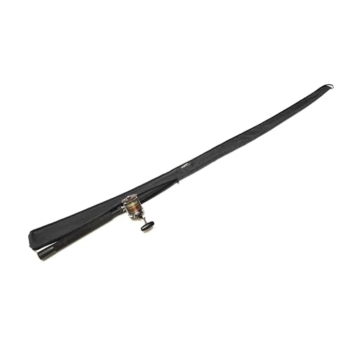 Full-Enclosure Fishing Rod Sleeve Bag Cover Sock Protector. Fits Conventional & Spinning Rods. Made in USA - color: Black, size: 6' feet (72 inches long), style: 8 inches in circumference