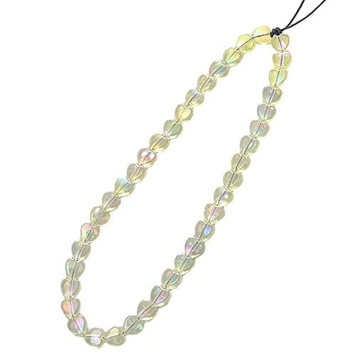 Beaded Phone Lanyard Wrist Strap Phone Charms Fixed Beads Pearl Chain - color: PC-ryj-4