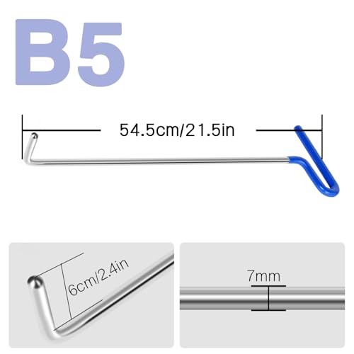 LadyRosian 10PCS Paintless Dent Repair Kits Dent Repair Rods with Stainless Steel Tools for Car Dents Hail Damage Removal - color: B+C kit