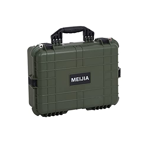 MEIJIA Portable Waterproof Protective Case,Hard Camera Case,Customized Fit Foam Inserted, Elegant Black,Fit for Camera, Equipments, Lens,Drones(Black) - color: Green, size: 19.78"X15.77"X7.41"