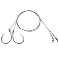 Pre-Tied Shark Fishing Hook Rigs, 2 Pack, Heavy Duty Stainless Steel Leader Wire, Big Game Circle Hooks 14/0 16/0 18/0, for Deep Sea Fishing Shark Tuna Halibut - size: 16/0