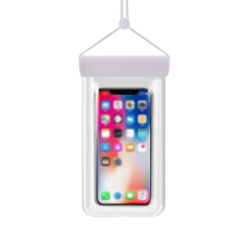 1PCS Waterproof Phone Case - Universal Fit for iPhone 14/13/12 & Android Phones - Submersible Up to 100ft for Kayaking, Fishing, Rain,etc.(Black/White/Pink) (White) - color: White