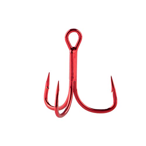 Berkley Fusion19 Wide Gap Live Bait Hooks, Size 4 Fishing Hooks, Needle Point with SlickSet Coating for Easy Penetration, Forged for Added Strength - color: Red, size: 6, style: Ewg Treble