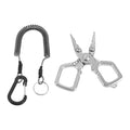 dophee Fishing Pliers Saltwater with Split Ring, Stainless Steel Mini Multifunctional Fish Hook Remover PE Line Cutter Scissors Tool Fishing Gear Accessories