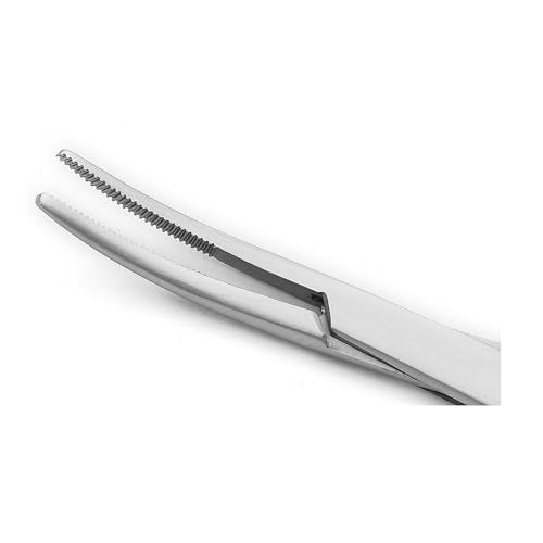 12-Pack Mosquito Hemostat Locking Forceps, 6 Curved & 6 Straight, Stainless Steel, 5-Inch