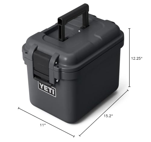 YETI LoadOut GoBox Collection, Divided Waterproof Cargo Case, Dry Box, Camera Case, Fishing Tackle Box - color: Charcoal, size: GoBox 15