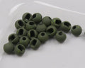 Hareline Fly Tying Mottled Tactical Slotted Tungsten Beads – Natural Finish Weighted Jig Beads, 20 Pack - color: Olive, size: 3/16 4.6mm