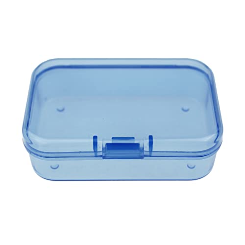 Goodma Mini Rectangular Plastic Storage Boxes, Blue, 2.6x1.8x0.8in | 30 Pieces, Hinged Lids, Empty Organizer Containers, For Small Items and Craft Projects - color: Blue, size: 65 x 45 x 20 mm