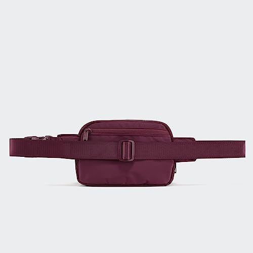Pander Everywhere Belt Bag for Women, 5 Zipper Pockets Nylon Crossbody Fanny Pack Purse (Red Merlot) - color: Red Merlot