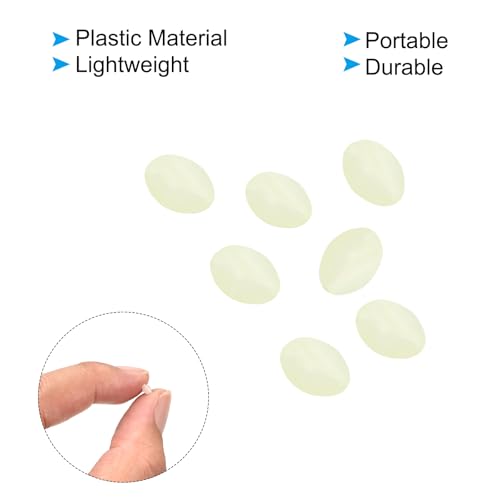 PATIKIL Glow Fishing Beads Plastic Oval Rubber Luminous Fishing Bait Eggs Rig Bead Tackle Lures Accessories with Box - color: White, size: 4x3mm