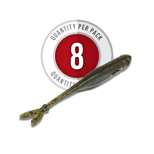 Strike King Spotlight Split Minnow Fishing Lure, Soft Plastic Jerkbait, 8-Pack - color: Creek Perch, size: 4"
