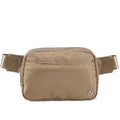 Pander Everywhere Belt Bag for Women, 5 Zipper Pockets Nylon Crossbody Fanny Pack Purse (Gray Brown) - color: Gray Brown