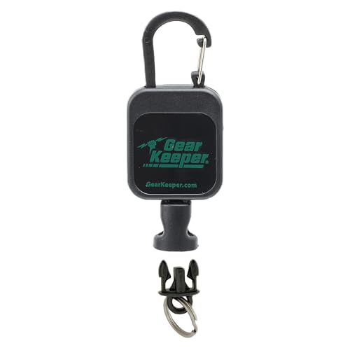 Gear Keeper Micro Retractor Super Zinger - Retractable Tether for Fishing Accessories - Fishing Pliers, Nippers, Forceps & More - Mount with QC Split Ring Accessory - USA Made - style: Carabiner