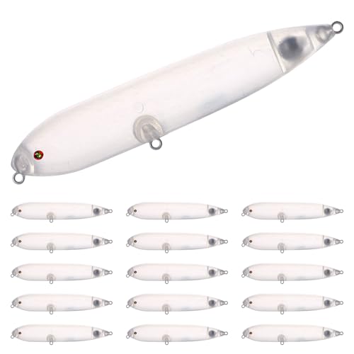 20pcs/25pcs Fishing Blanks Lures Kit Fishing Topwater Unpainted Swimbait Unpainted Crankbaits Hard Baits DIY Lure for Bass Salmon Trout Saltwater and Freshwater - color: 20PCS 4.53″/0.49oz