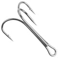 Classic Treble Fishing Hooks, 15pcs High Carbon Steel Large Treble Hooks Silver Triple Barbed Fish Hooks for Saltwater Freshwater Fishing Size 4/0 6/0 7/0 8/0 10/0 - size: 8/0-15pcs