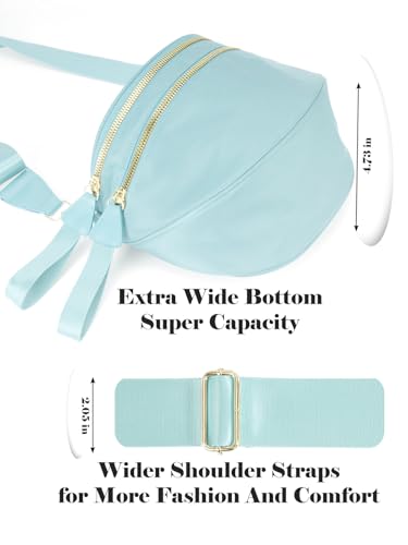 Pure Colour Crossbody Bag Bum Bag for Women,Spacious Purse Fanny Packs Belt Bag,Oversized Bum Bag (Colour Bum Bag-Ice Blue) - color: Colour Bum Bag-Ice Blue