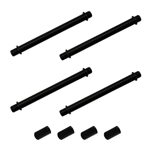 4 Sets 4.7” Straight Pipe Lamp Stem Kit, M10 Double End Threaded Lamp Rod Long Extension Risers, Black Lamp Parts Replacement for DIY Floor Lamps, Table Lamps & Ceiling Lights - size: 4.7”