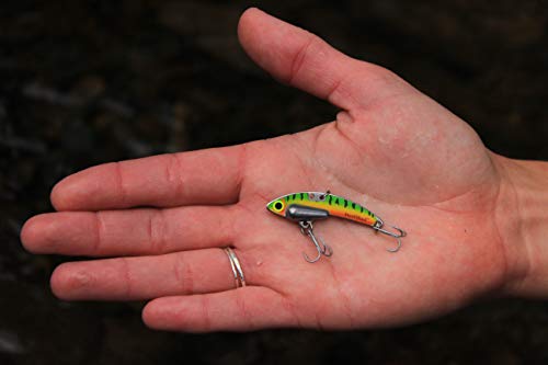 SteelShad - Mini Series (1/4 oz) - 2 Pack - Lipless Crankbait for Freshwater Fishing - Perfect for Ice Fishing, Pan Fishing, Crappie, Walleye and Bass - color: Perch (Firetiger)
