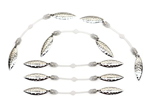 Harmony Fishing – Twin Blade Slip-On Spinner Blades for Fishing Lures/jigs (6 Pack) - style: Willow (Silver)