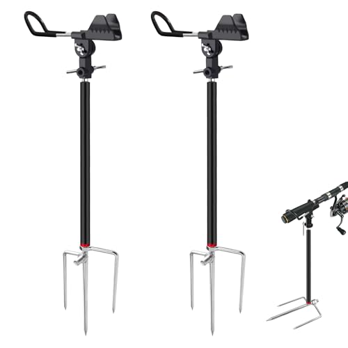 Fishing Rod Holders for Bank Fishing, 360 Degree Adjustable Fishing Rod Holders for Ground , Multifunctional Aluminum Beach Fishing Rod Holder Fishing Gifts for Men